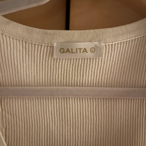 Galita Cream Ribbed Tank Top - New - Picture 3 of 3